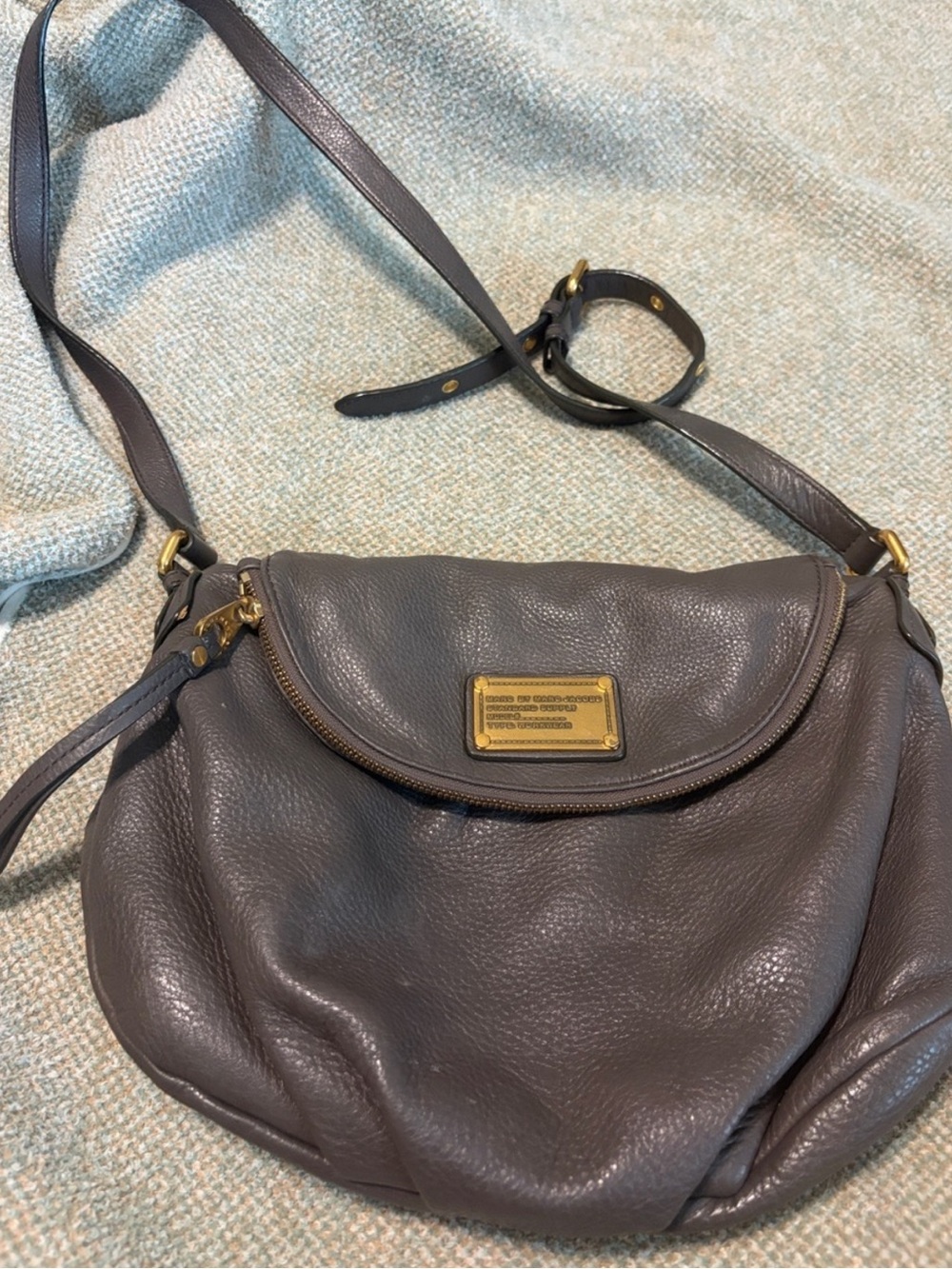 Marc by Marc Jacobs Gray Pebbled Leather Crossbody Bag